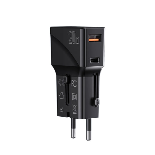 Yesido MC-17 QC3.0 + PD 20W Dual Port Global Universal Travel Charger(Black) - USB Charger by Yesido | Online Shopping South Africa | PMC Jewellery | Buy Now Pay Later Mobicred