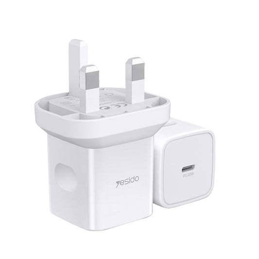 Yesido YC-30 PD 20W Type-C Port Mini Travel Fast Charger(UK Plug) - USB Charger by Yesido | Online Shopping South Africa | PMC Jewellery | Buy Now Pay Later Mobicred