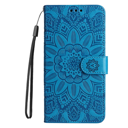 For Xiaomi Redmi K70 / K70 Pro Embossed Sunflower Leather Phone Case(Blue) - K70 Pro Cases by PMC Jewellery | Online Shopping South Africa | PMC Jewellery | Buy Now Pay Later Mobicred