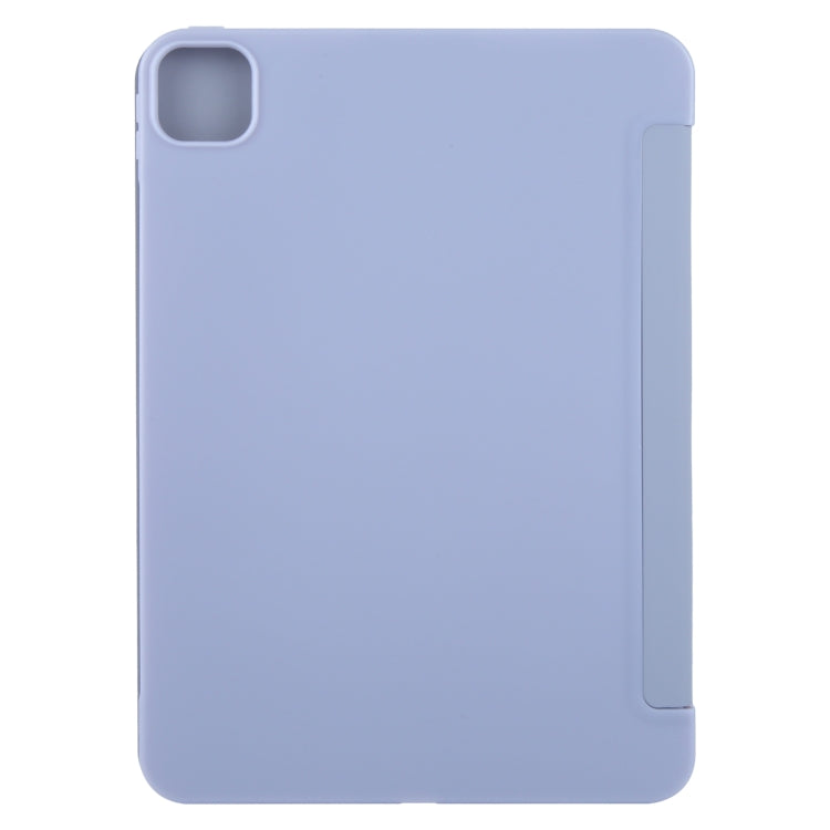 For iPad Pro 11 2024 GEBEI 3-folding Holder Shockproof Flip Leather Tablet Case(Light Purple) - iPad Pro 11 2024 Cases by GEBEI | Online Shopping South Africa | PMC Jewellery | Buy Now Pay Later Mobicred