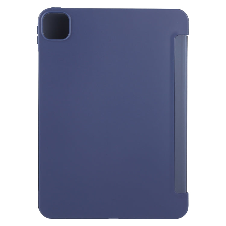 For iPad Pro 11 2024 GEBEI 3-folding Holder Shockproof Flip Leather Tablet Case(Dark Blue) - iPad Pro 11 2024 Cases by GEBEI | Online Shopping South Africa | PMC Jewellery | Buy Now Pay Later Mobicred