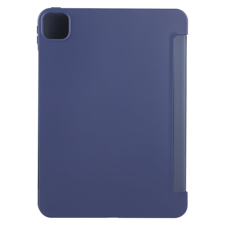 For iPad Pro 13 2024 GEBEI 3-folding Holder Shockproof Flip Leather Tablet Case(Dark Blue) - iPad Pro 13 2024 Cases by GEBEI | Online Shopping South Africa | PMC Jewellery | Buy Now Pay Later Mobicred