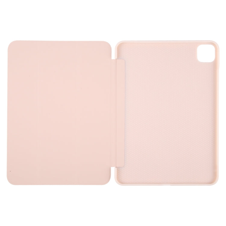 For iPad Pro 13 2024 GEBEI 3-folding Holder Shockproof Flip Leather Tablet Case(Pink) - iPad Pro 13 2024 Cases by GEBEI | Online Shopping South Africa | PMC Jewellery | Buy Now Pay Later Mobicred