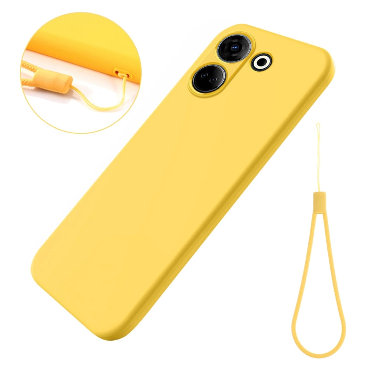 For Tecno Camon 20 Pro 4G Pure Color Liquid Silicone Shockproof Phone Case(Yellow) - Tecno Cases by PMC TechLife | Online Shopping South Africa | PMC TechLife | Buy Now Pay Later Mobicred