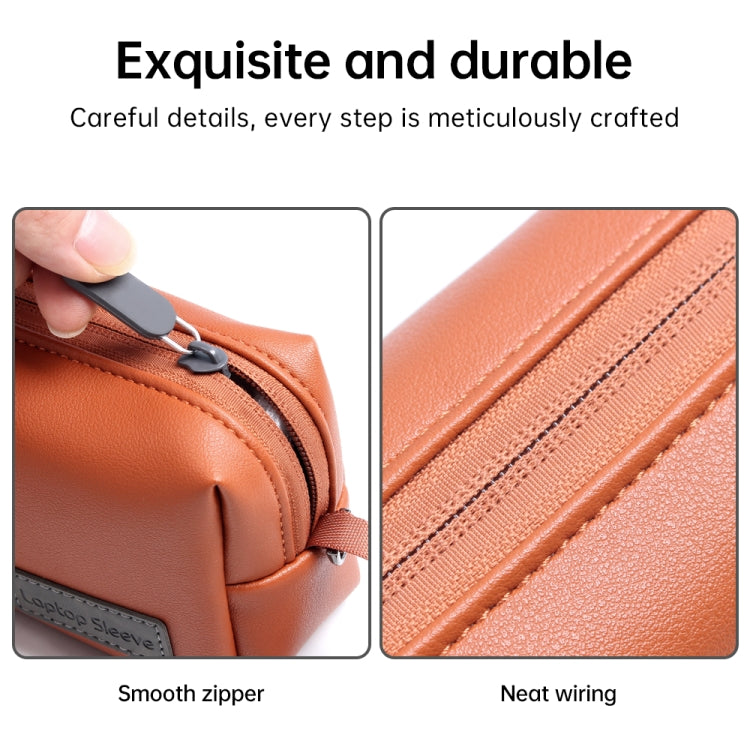 Waterproof PU Leather Laptop Accessory Bag(Black) - Other by PMC TechLife | Online Shopping South Africa | PMC TechLife | Buy Now Pay Later Mobicred