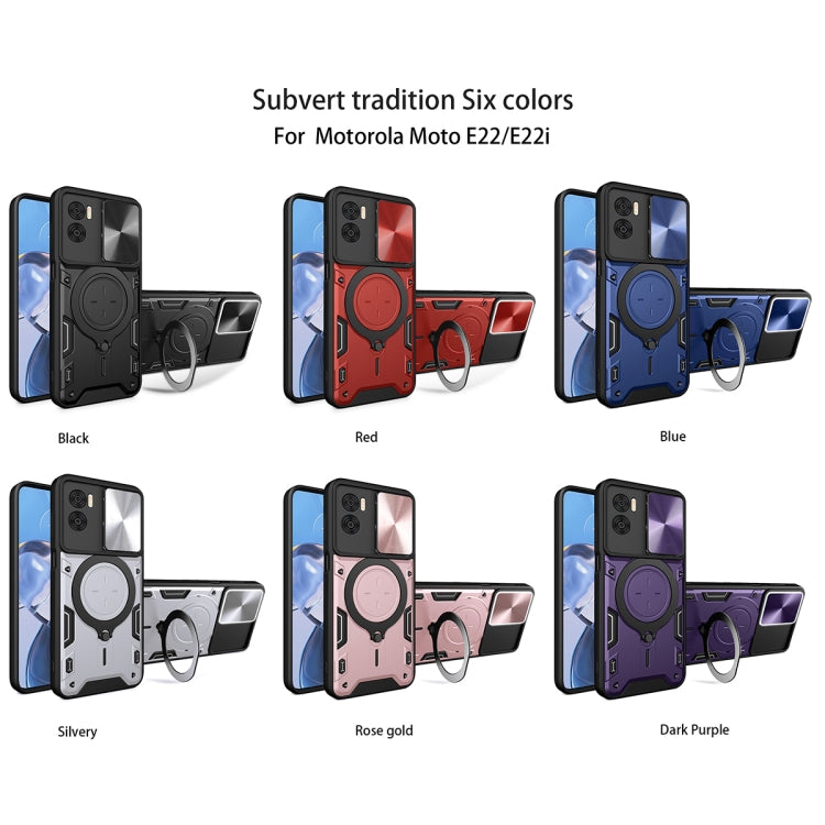 For Motorola Moto E22 / E22i CD Texture Sliding Camshield Magnetic Holder Phone Case(Black) - free shipping - PMC TechLife - Order now!