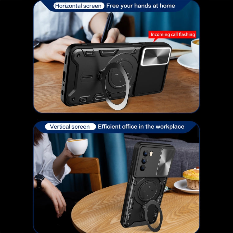 For Motorola Moto G62 CD Texture Sliding Camshield Magnetic Holder Phone Case(Red) - free shipping - PMC TechLife - Order now!