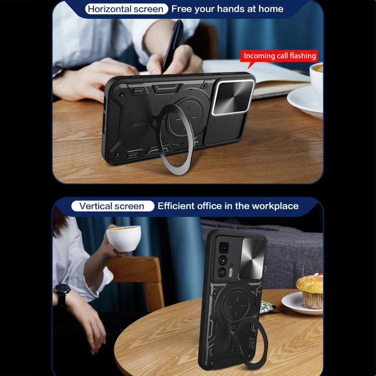 For Motorola Edge 20 Pro CD Texture Sliding Camshield Magnetic Holder Phone Case(Red) - free shipping - PMC TechLife - Order now!
