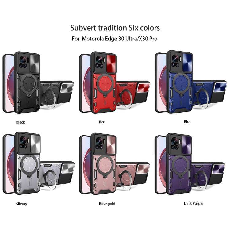 For Motorola Edge 30 Ultra CD Texture Sliding Camshield Magnetic Holder Phone Case(Red) - free shipping - PMC TechLife - Order now!