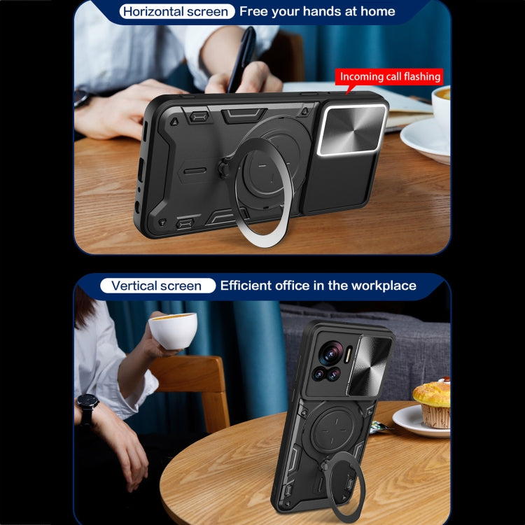 For Motorola Edge 30 Ultra CD Texture Sliding Camshield Magnetic Holder Phone Case(Red) - free shipping - PMC TechLife - Order now!