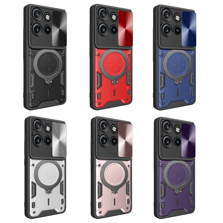 For Motorola Edge 50 Neo CD Texture Sliding Camshield Magnetic Holder Phone Case(Red) - free shipping - PMC TechLife - Order now!
