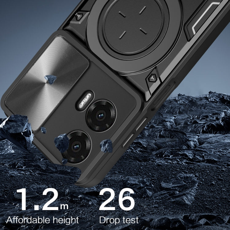 For Motorola Moto G35 CD Texture Sliding Camshield Magnetic Holder Phone Case(Blue) - free shipping - PMC TechLife - Order now!