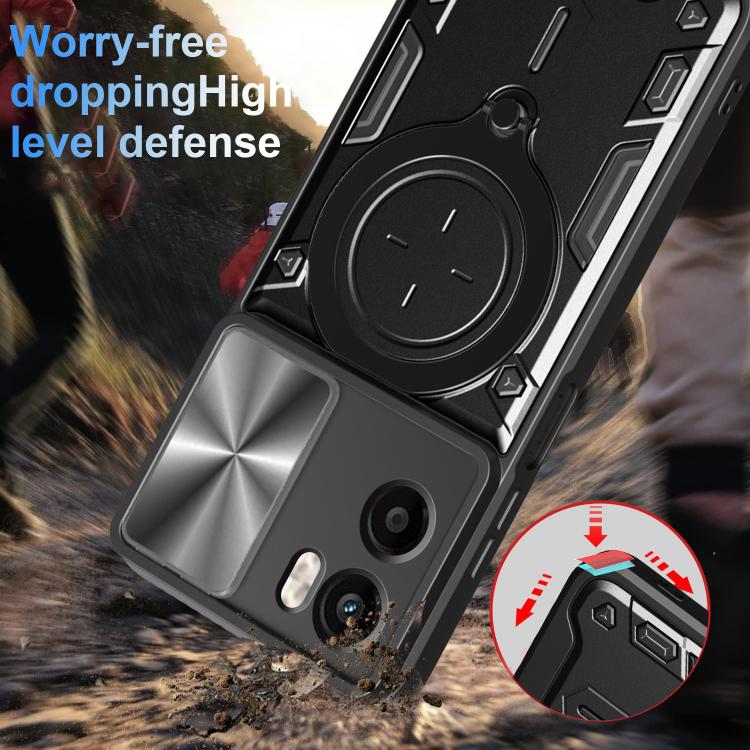 For Motorola Moto G05 CD Texture Sliding Camshield Magnetic Holder Phone Case(Red) - free shipping - PMC TechLife - Order now!