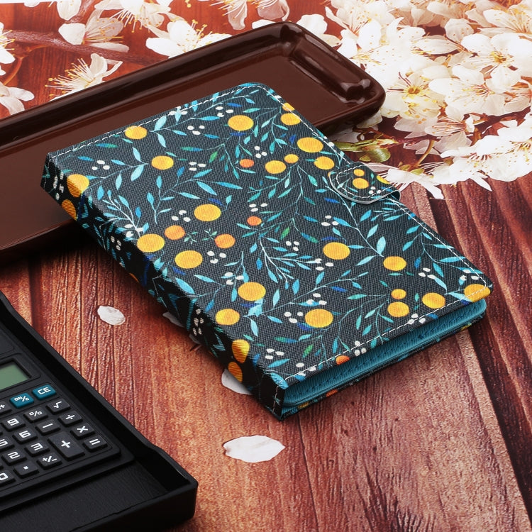 For 10 inch Universal Tablet PC Flower Pattern Horizontal Flip Leather Case with Card Slots & Holder(Yellow Fruit) - 10 - 11 inch by PMC TechLife | Online Shopping South Africa | PMC TechLife | Buy Now Pay Later Mobicred