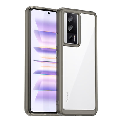 For Xiaomi Poco F5 Pro Colorful Series Acrylic Hybrid TPU Phone Case(Transparent Grey) - Xiaomi Cases by PMC Jewellery | Online Shopping South Africa | PMC Jewellery | Buy Now Pay Later Mobicred