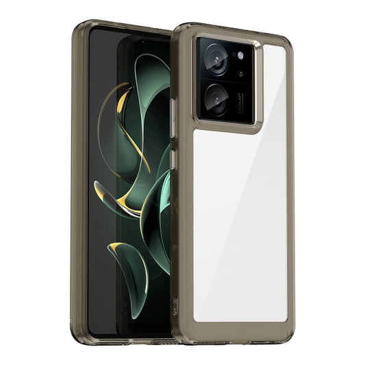 For Xiaomi 13T Pro Colorful Series Acrylic Hybrid TPU Phone Case(Transparent Grey) - Xiaomi Cases by PMC Jewellery | Online Shopping South Africa | PMC Jewellery | Buy Now Pay Later Mobicred