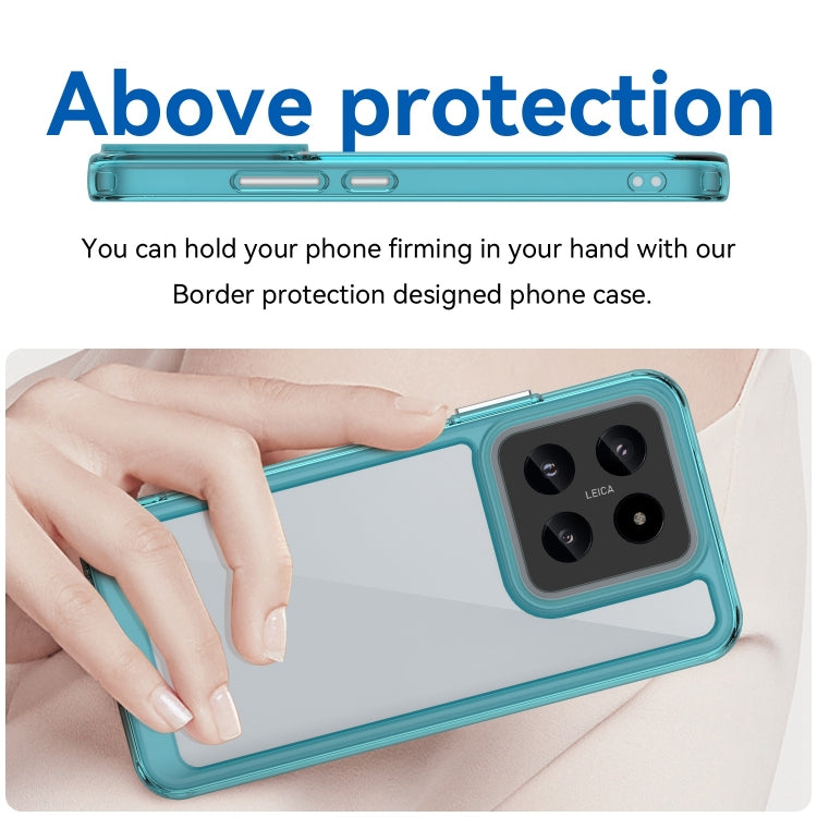 For Xiaomi 14 Colorful Series Acrylic Hybrid TPU Phone Case(Transparent Blue) - 14 Cases by PMC Jewellery | Online Shopping South Africa | PMC Jewellery | Buy Now Pay Later Mobicred