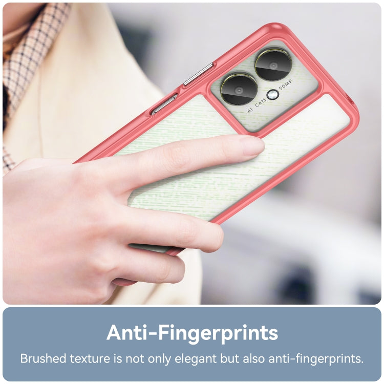 For Xiaomi Poco M6 Colorful Series Acrylic Hybrid TPU Phone Case(Red) - Xiaomi Cases by PMC TechLife | Online Shopping South Africa | PMC TechLife | Buy Now Pay Later Mobicred