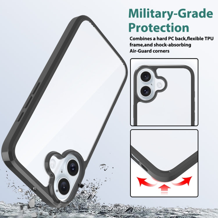 For iPhone 16 Scratchproof Acrylic TPU Phone Case(Black) - iPhone 16 Cases by PMC Jewellery | Online Shopping South Africa | PMC Jewellery | Buy Now Pay Later Mobicred