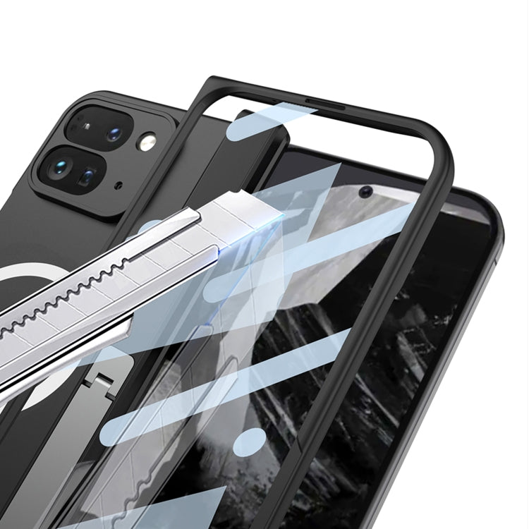 For Google Pixel 9 Pro Fold GKK Integrated Magsafe Fold Hinge Full Coverage Phone Case with Holder(White) - free shipping - PMC Jewellery - Order now!