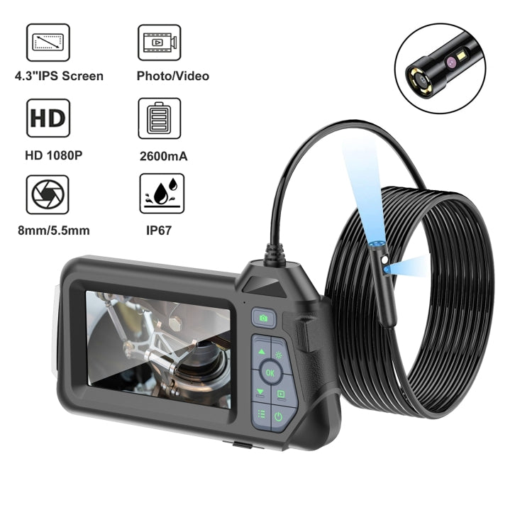 M60 4.3 inch Dual Camera with Screen Endoscope, Length:10m(8mm) -  by PMC TechLife | Online Shopping South Africa | PMC TechLife | Buy Now Pay Later Mobicred