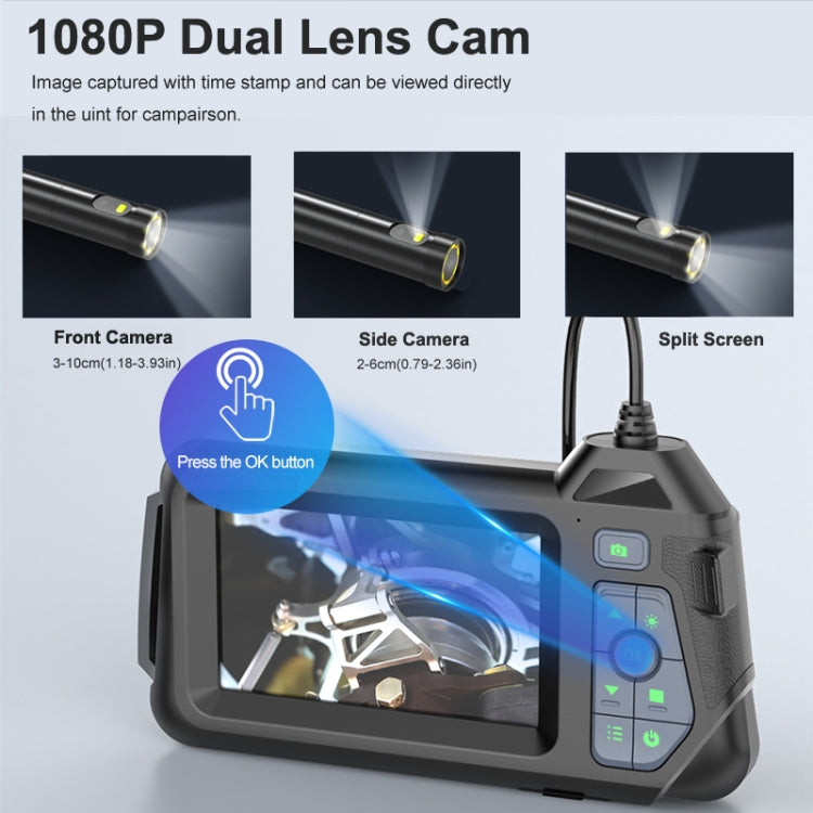 M60 4.3 inch Dual Camera with Screen Endoscope, Length:10m(8mm) -  by PMC Jewellery | Online Shopping South Africa | PMC Jewellery | Buy Now Pay Later Mobicred