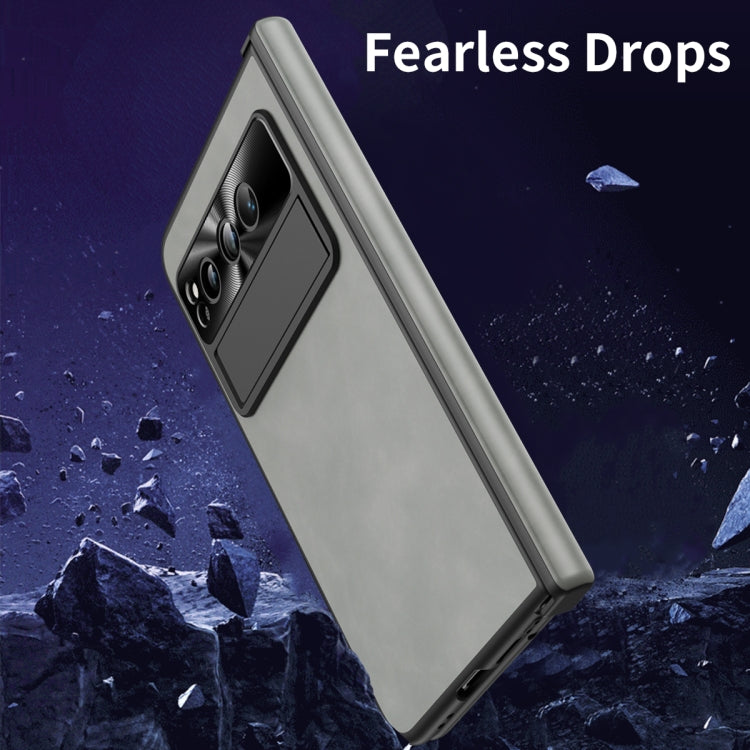 For Google Pixel Fold Napa Texture All-inclusive Phone Case(White) - Google Cases by PMC TechLife | Online Shopping South Africa | PMC TechLife | Buy Now Pay Later Mobicred
