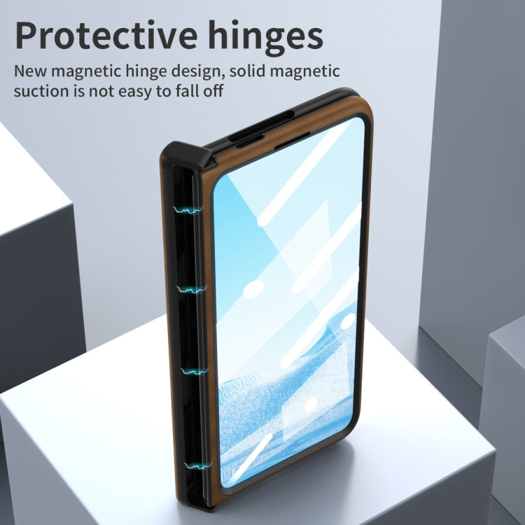 For Google Pixel Fold Napa Texture All-inclusive Phone Case(Brown) - Google Cases by PMC TechLife | Online Shopping South Africa | PMC TechLife | Buy Now Pay Later Mobicred