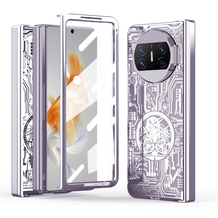 For Huawei Mate X3 Mechanical Legend Integrated Electroplating All-inclusive Phone Case(Purple) - Huawei Cases by PMC TechLife | Online Shopping South Africa | PMC TechLife | Buy Now Pay Later Mobicred