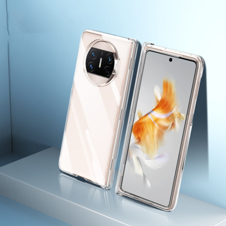 For Huawei Mate X3 Electroplating PC Folding Phone Case with Hinge(Transparent) - Huawei Cases by PMC TechLife | Online Shopping South Africa | PMC TechLife | Buy Now Pay Later Mobicred