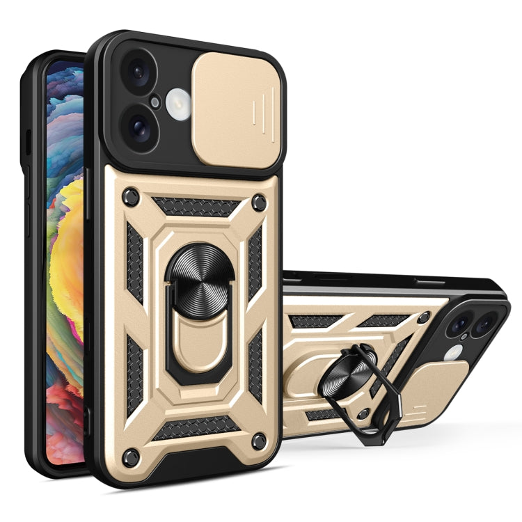 For iPhone 16 Sliding Camera Cover Design TPU+PC Phone Case(Gold) - iPhone 16 Cases by PMC Jewellery | Online Shopping South Africa | PMC Jewellery | Buy Now Pay Later Mobicred