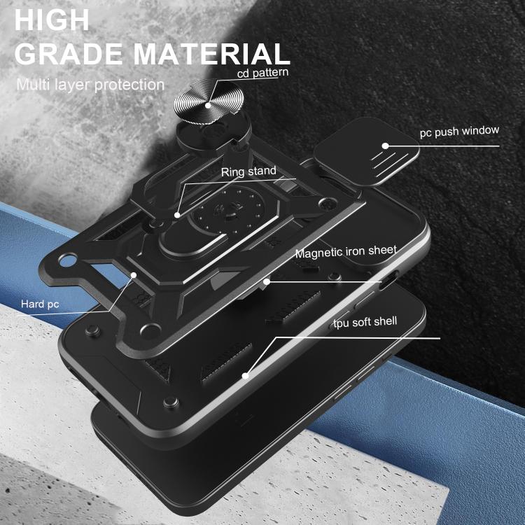 For iPhone 16e Sliding Camera Cover Design TPU+PC Phone Case(Green) - iPhone 16e Cases by PMC TechLife | Online Shopping South Africa | PMC TechLife | Buy Now Pay Later Mobicred