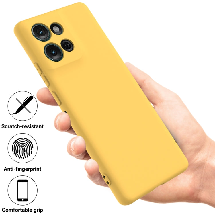 For Motorola Moto G75 Solid Color Liquid Silicone Dropproof Full Coverage Phone Case(Yellow) - free shipping - PMC TechLife - Order now!