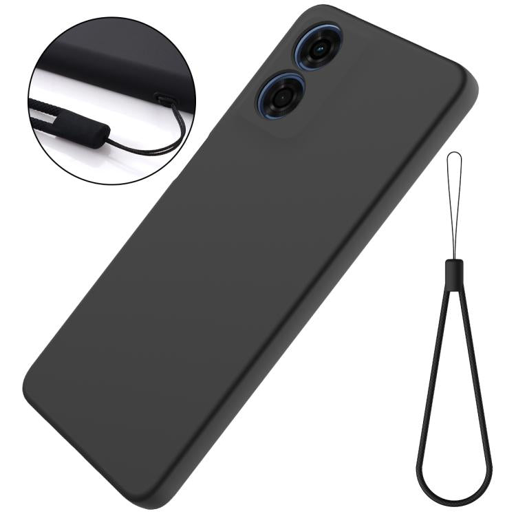 For Motorola Moto G04S 4G / E14 4G Solid Color Liquid Silicone Dropproof Full Coverage Phone Case(Black) - free shipping - PMC TechLife - Order now!