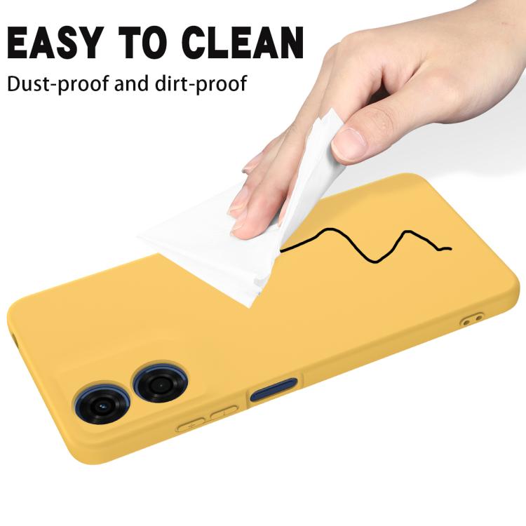 For Motorola Moto G04S 4G / E14 4G Solid Color Liquid Silicone Dropproof Full Coverage Phone Case(Yellow) - free shipping - PMC TechLife - Order now!