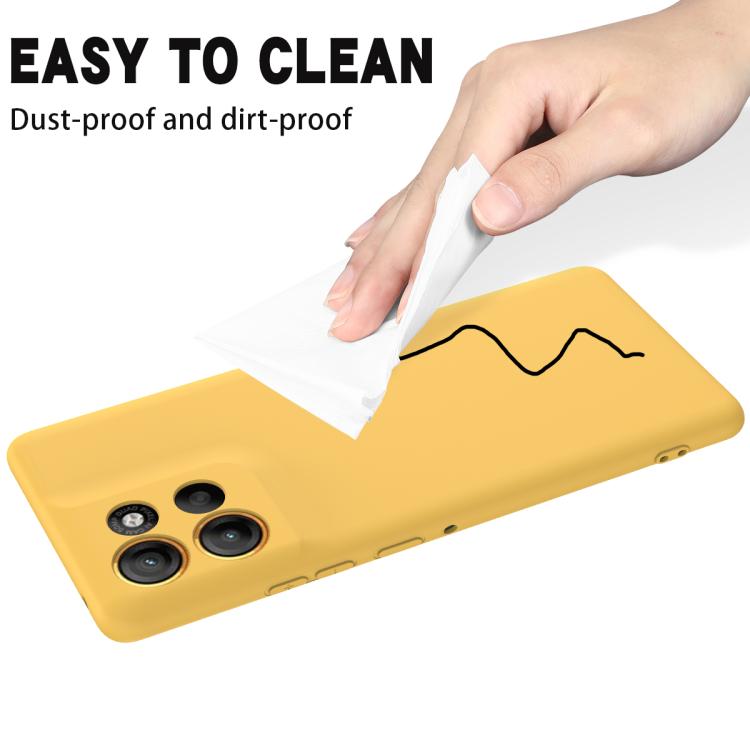 For Motorola Moto G86 5G Solid Color Liquid Silicone Dropproof Full Coverage Phone Case(Yellow) - free shipping - PMC TechLife - Order now!