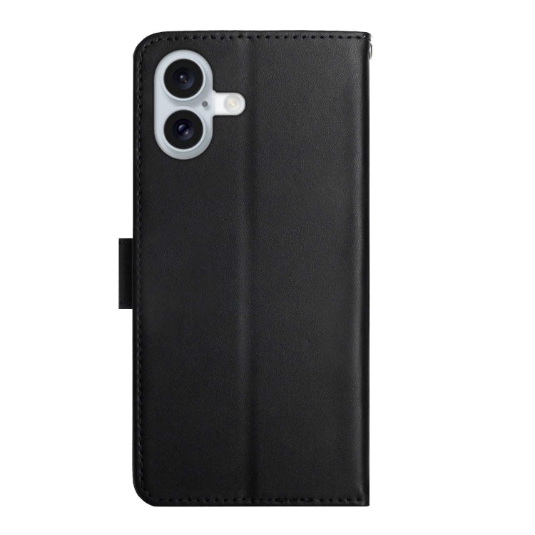 For iPhone 16 Genuine Leather Fingerprint-proof Flip Phone Case(Black) - iPhone 16 Cases by PMC Jewellery | Online Shopping South Africa | PMC Jewellery | Buy Now Pay Later Mobicred