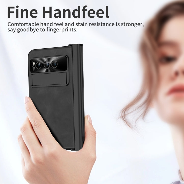 For Google Pixel Fold Integrated Napa Texture All-inclusive Phone Case with Pen Slot(Black) - Google Cases by PMC TechLife | Online Shopping South Africa | PMC TechLife | Buy Now Pay Later Mobicred