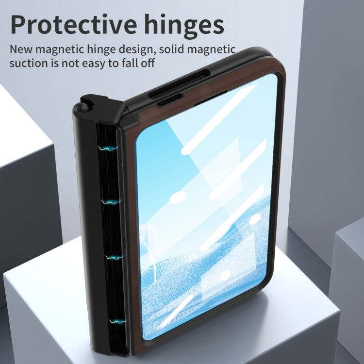 For Google Pixel Fold Integrated Napa Texture All-inclusive Phone Case with Pen Slot(Coffee) - Google Cases by PMC TechLife | Online Shopping South Africa | PMC TechLife | Buy Now Pay Later Mobicred