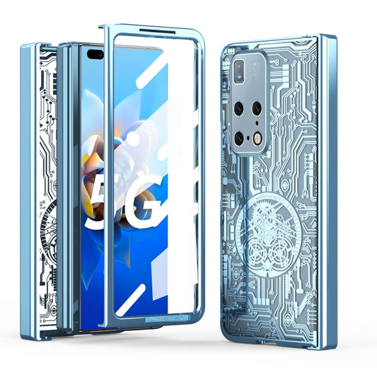 For Huawei Mate X2 Mechanical Legend Integrated Electroplating All-inclusive Phone Case(Blue) - Huawei Cases by PMC Jewellery | Online Shopping South Africa | PMC Jewellery | Buy Now Pay Later Mobicred