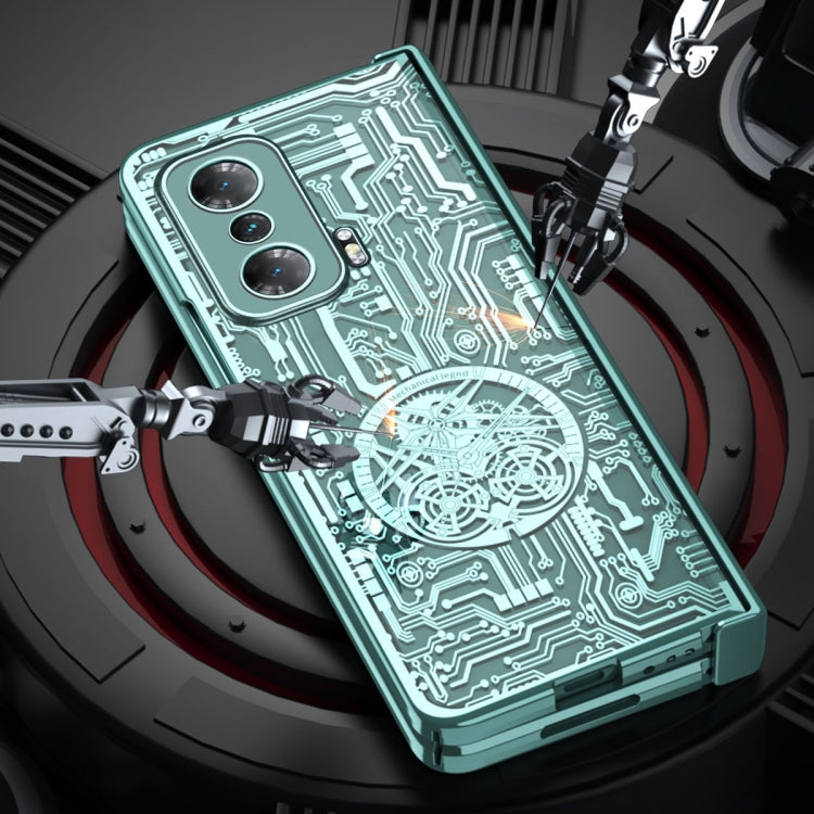 For Honor Magic V Mechanical Legend Integrated Electroplating All-inclusive Phone Case(Green) - Honor Cases by PMC TechLife | Online Shopping South Africa | PMC TechLife | Buy Now Pay Later Mobicred