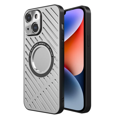 For iPhone 14 Plus R-JUST RJ57 CD Pattern MagSafe Cooling Phone Case(Silver) - iPhone 14 Plus Cases by R-JUST | Online Shopping South Africa | PMC Jewellery