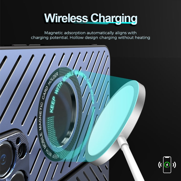 For iPhone 13 Pro R-JUST RJ57 CD Pattern MagSafe Cooling Phone Case(Blue) - iPhone 13 Pro Cases by R-JUST | Online Shopping South Africa | PMC TechLife
