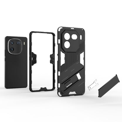 For vivo iQOO 12 5G Punk Armor 2 in 1 PC + TPU Phone Case with Holder(Black) - iQOO 12 Cases by PMC Jewellery | Online Shopping South Africa | PMC Jewellery