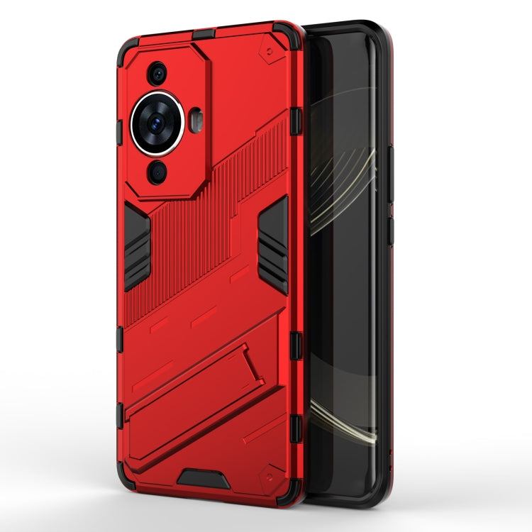 For Huawei nova 11 Pro 4G Punk Armor 2 in 1 PC + TPU Phone Case with Holder(Red) - Huawei Cases by PMC Jewellery | Online Shopping South Africa | PMC Jewellery | Buy Now Pay Later Mobicred