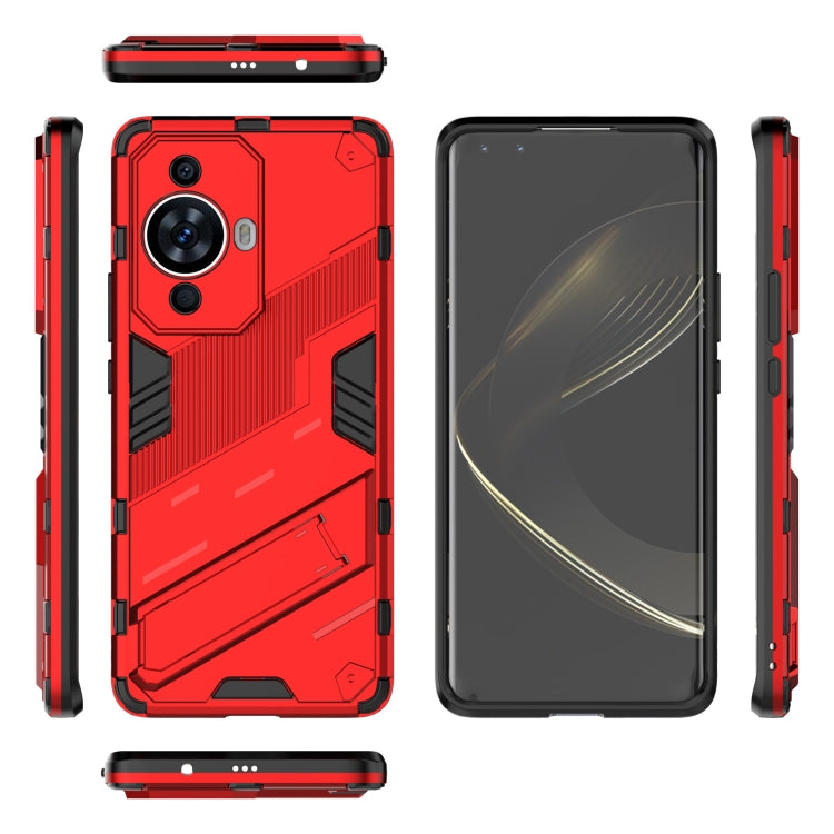 For Huawei nova 11 Pro 4G Punk Armor 2 in 1 PC + TPU Phone Case with Holder(Red) - Huawei Cases by PMC Jewellery | Online Shopping South Africa | PMC Jewellery | Buy Now Pay Later Mobicred