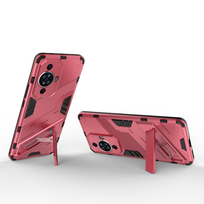 For Huawei nova 11 Pro 4G Punk Armor 2 in 1 PC + TPU Phone Case with Holder(Light Red) - Huawei Cases by PMC Jewellery | Online Shopping South Africa | PMC Jewellery | Buy Now Pay Later Mobicred