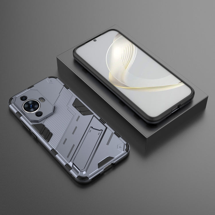 For Huawei nova 11 4G Punk Armor 2 in 1 PC + TPU Phone Case with Holder(Grey) - Huawei Cases by PMC TechLife | Online Shopping South Africa | PMC TechLife | Buy Now Pay Later Mobicred