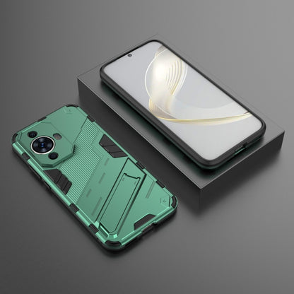 For Huawei nova 11 4G Punk Armor 2 in 1 PC + TPU Phone Case with Holder(Green) - Huawei Cases by PMC Jewellery | Online Shopping South Africa | PMC Jewellery | Buy Now Pay Later Mobicred