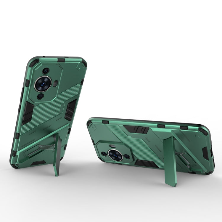 For Huawei nova 11 4G Punk Armor 2 in 1 PC + TPU Phone Case with Holder(Green) - Huawei Cases by PMC Jewellery | Online Shopping South Africa | PMC Jewellery | Buy Now Pay Later Mobicred